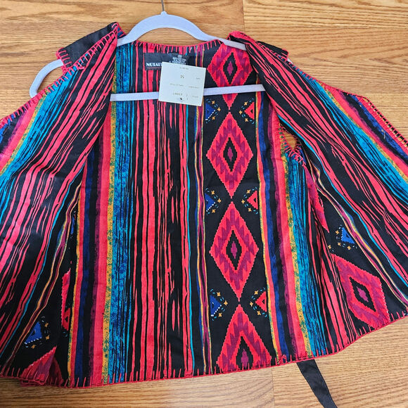 Arroyo Vintage Aztec Embroidered Southwest  Button Up Vest With Boho Touch Sz M - Picture 4 of 6